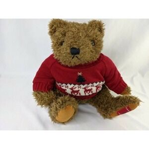 Lane Bryant Teddy Bear Plush 11 Inch 1997 Christmas Sweater Stuffed Animal Toy
